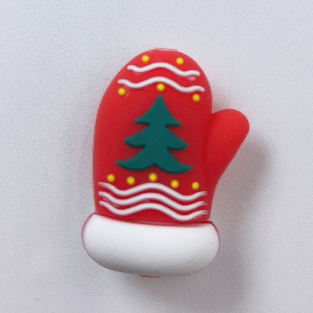 跨境热销圣诞系列新品 3D立体硅胶 卡通 DYI串珠 工厂批发