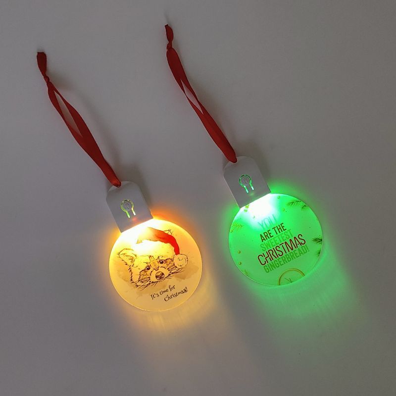 Cross-border hot sale heat transfer decoration colorful LED lights heat sublimation LED night light blank round acrylic DIY