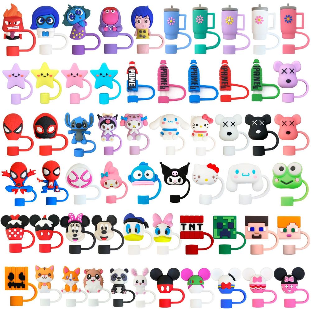 Wholesale 10mm Popular straw toppers 80 styles