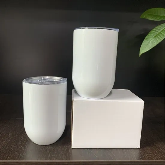 12OZ Straight White Sublimation Wine Tumblers