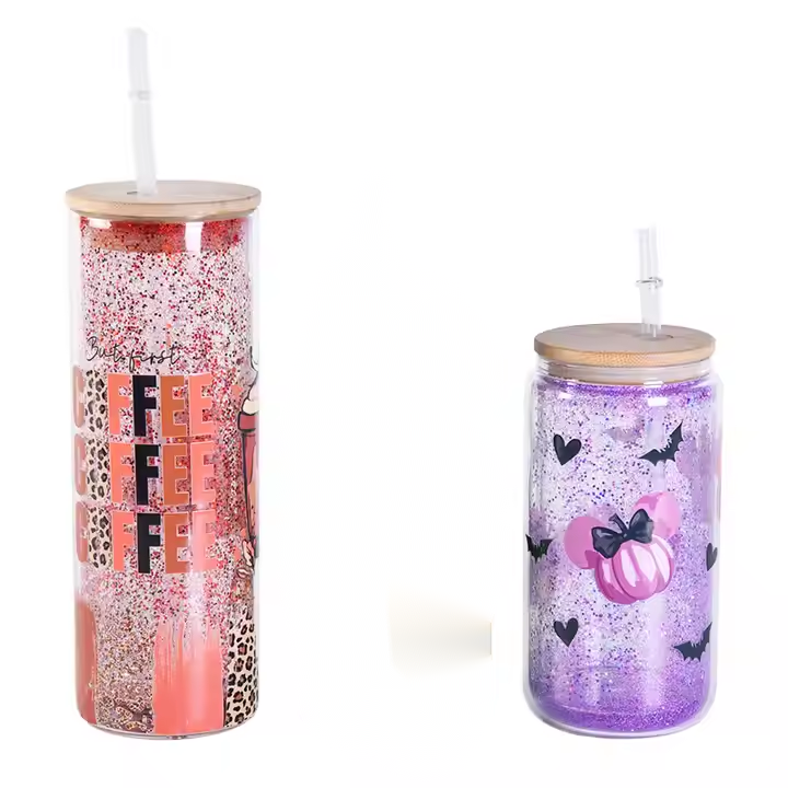 12OZ/20OZ Snowglobe Glass Can Double Wall Pre-Drilled