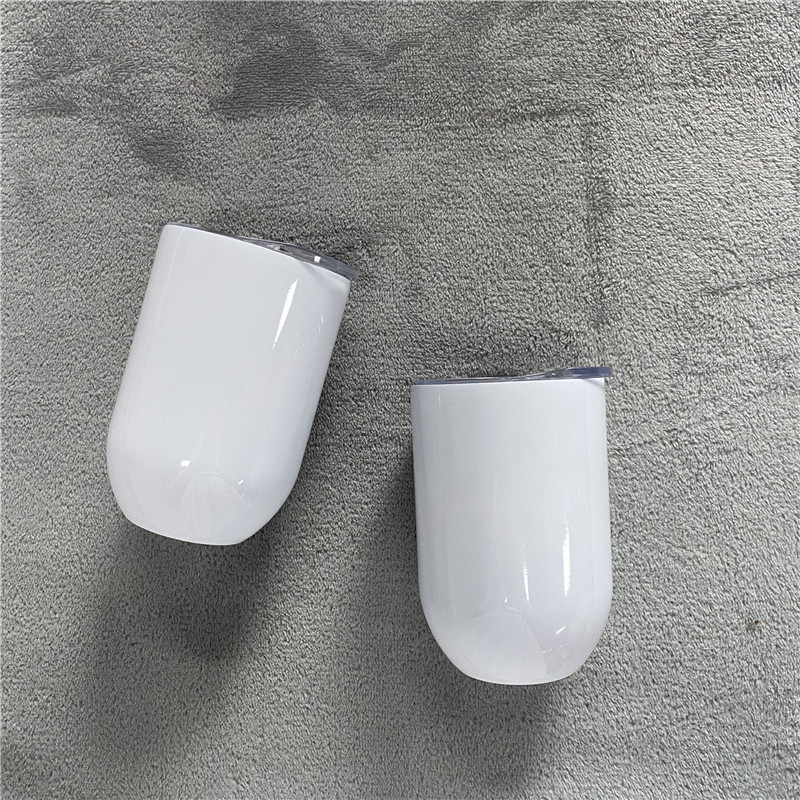 12OZ Straight White Sublimation Wine Tumblers