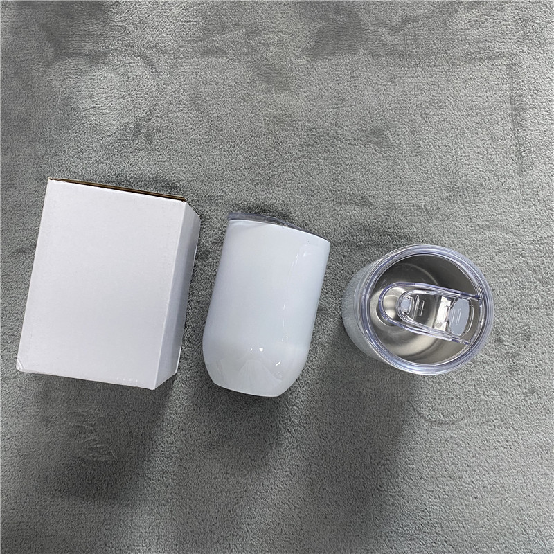 12OZ Straight White Sublimation Wine Tumblers