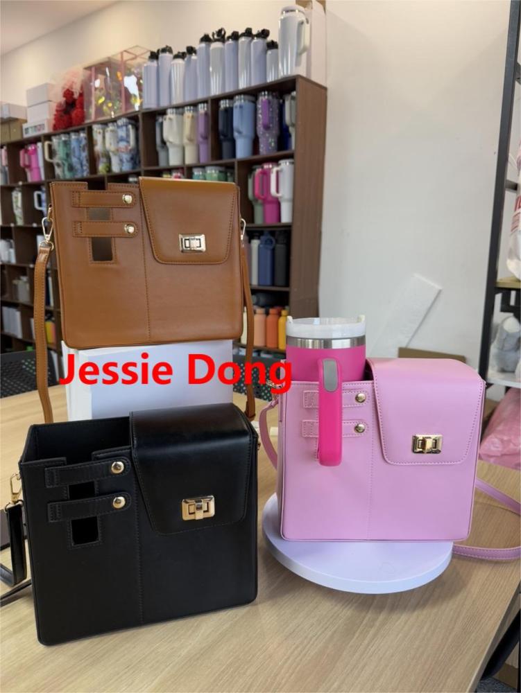 40OZ Mugs portable bags with adjustable strip Pink Black Brown Color