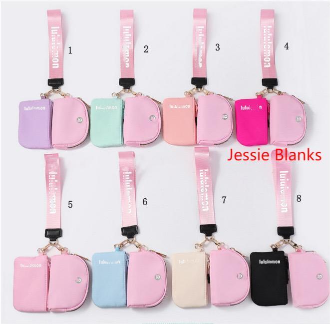 Dual Pouch Keychain Wallet /Mini Wristlet Wallet/  Detachable Portable Coin Purse With Wrist Strap