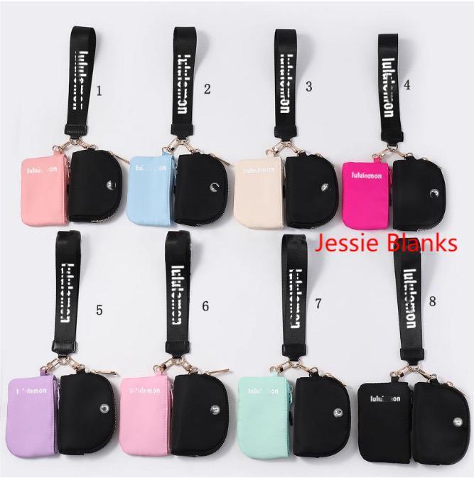 Dual Pouch Keychain Wallet /Mini Wristlet Wallet/  Detachable Portable Coin Purse With Wrist Strap
