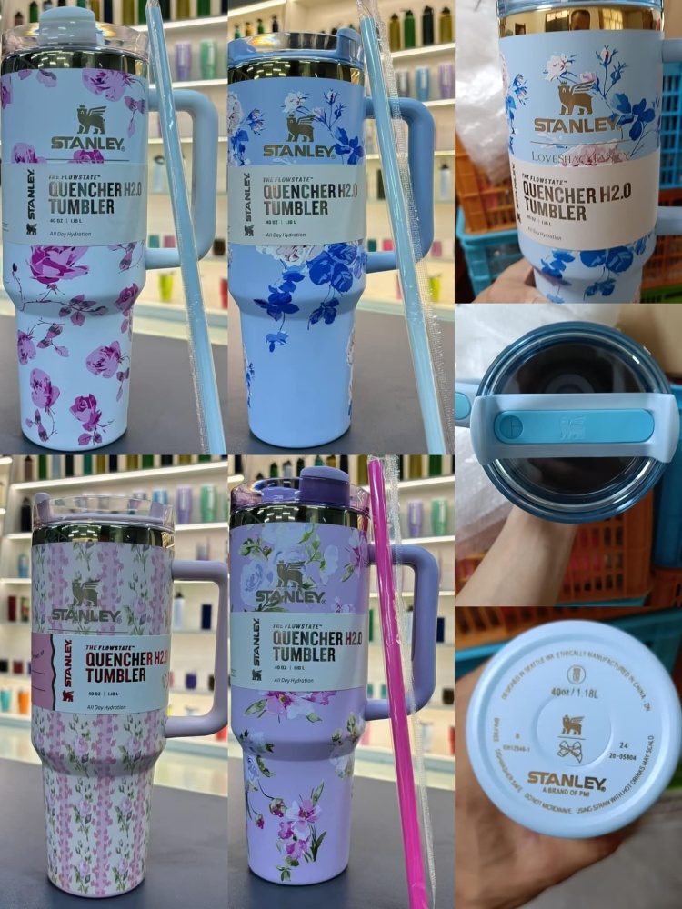 40oz Colored Stan mugs + 40oz floral mugs