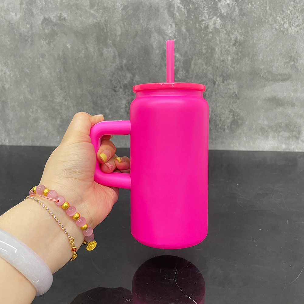 16oz Sublimation Macaron Color Stainless Steel Mason Can With Handle