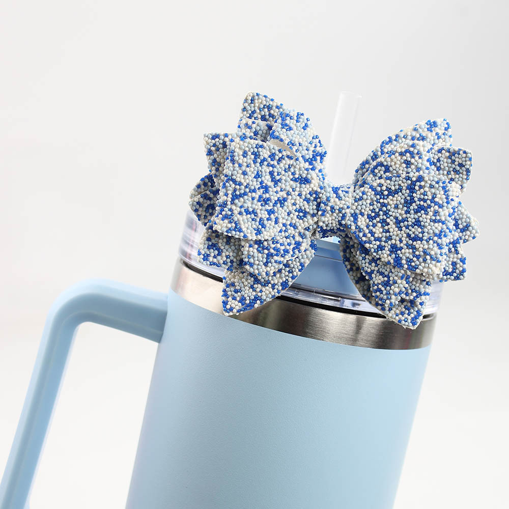Glitter Bow Tie Water Bottle Accessories Bowknot Bow Straw Decoration Straw Topper