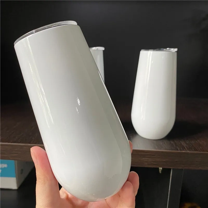 10oz Sublimation White Champagne Cups