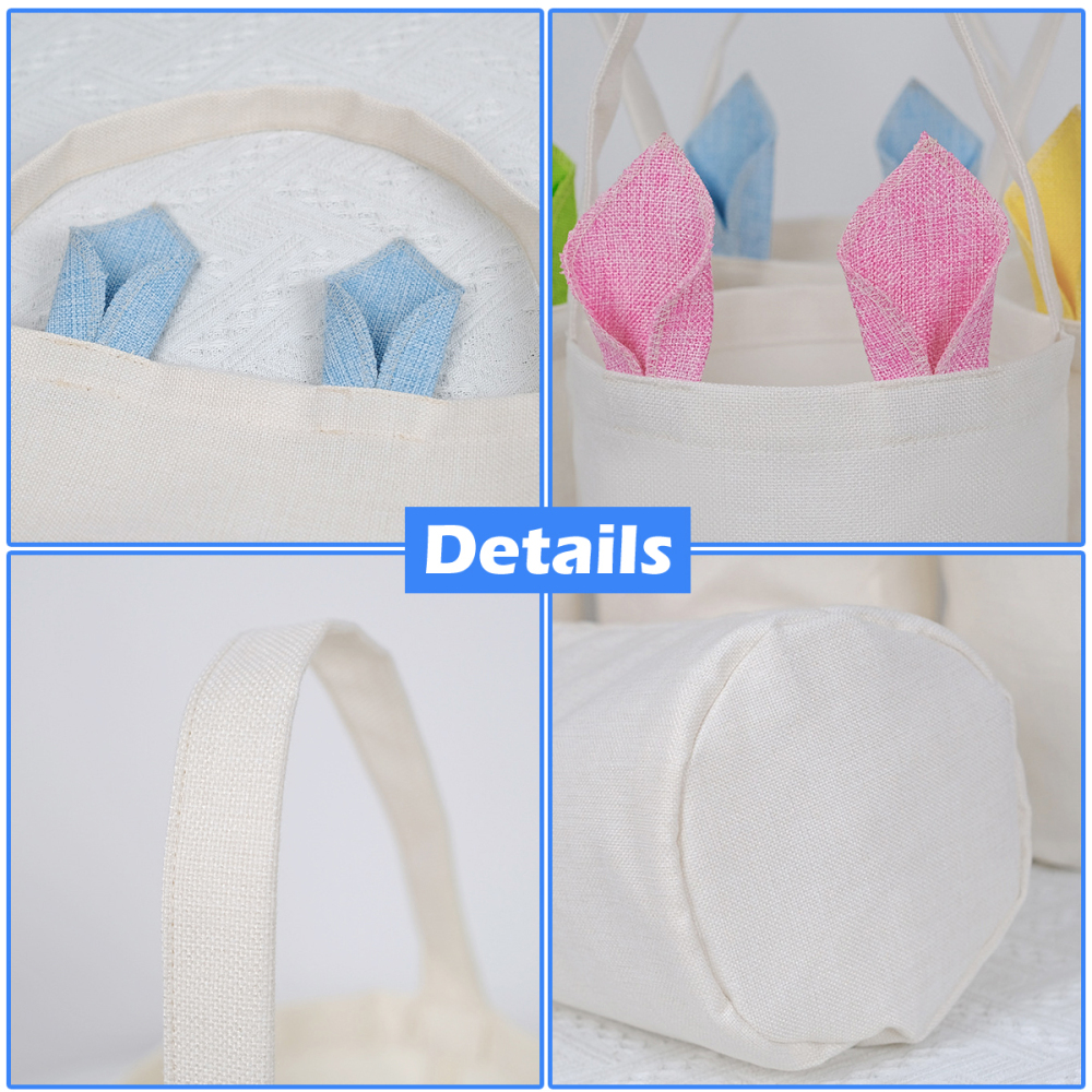 Easter Sublimation Bunny Basket With Handle 13*11.8''
