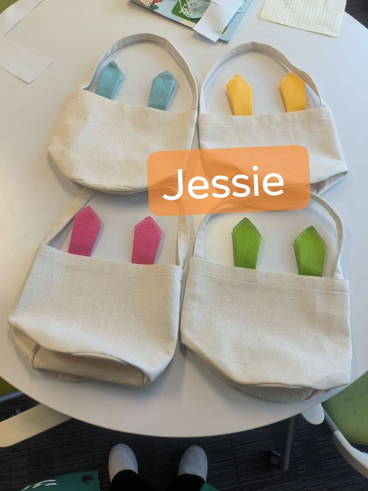 Easter Sublimation Bunny Basket With Handle 13*11.8''