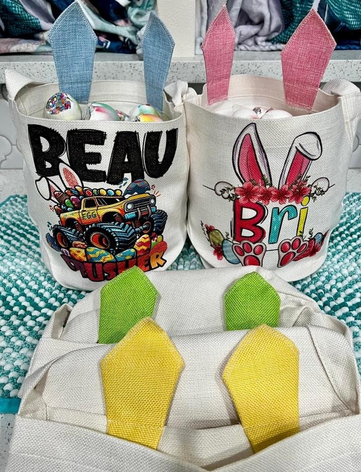 Easter Sublimation Bunny Basket With Handle 13*11.8''