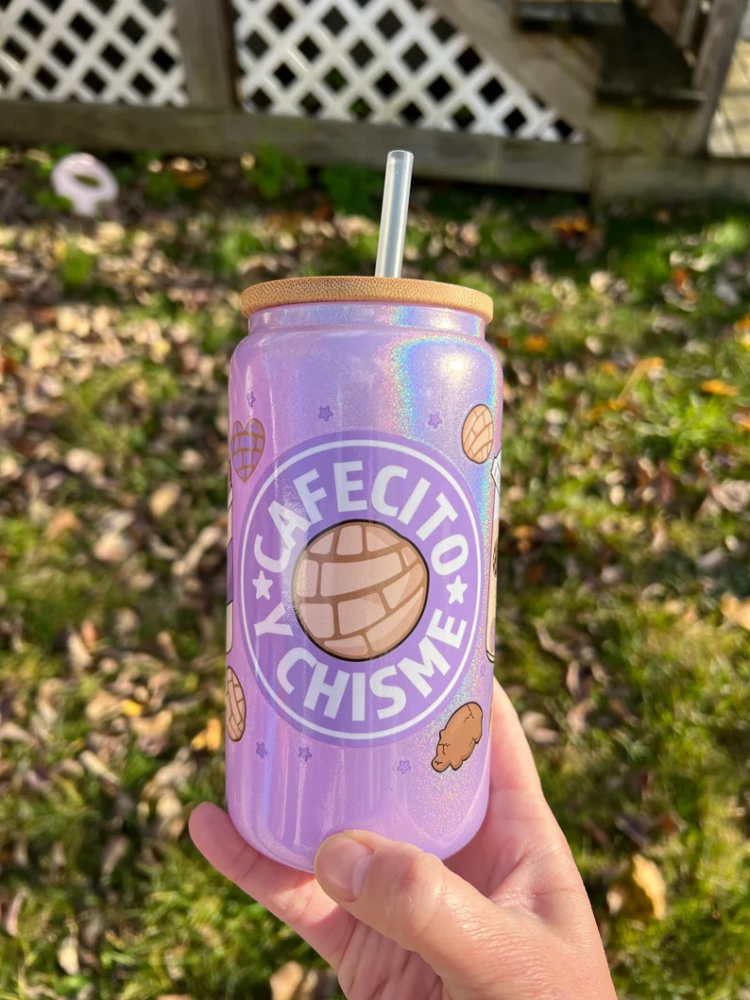 16oz Sublimation Shimmer Glitter Can Glass With Bamboo Lid