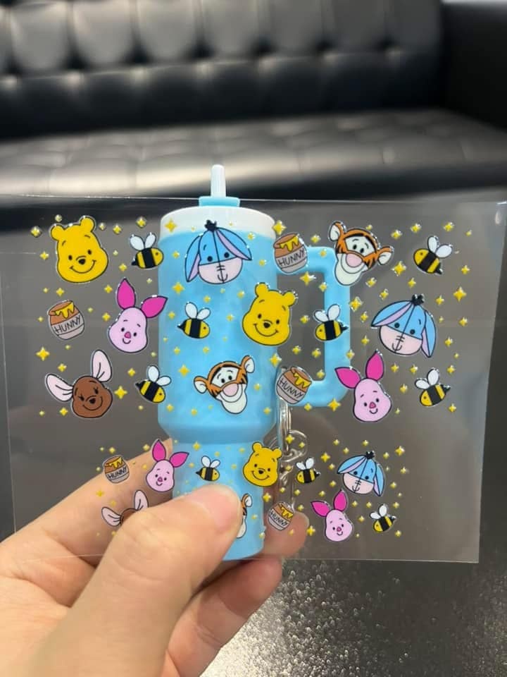 Mini Stanley Tumbler Cup Shape Keychain Lip Balm Handbag Charm Key Ring