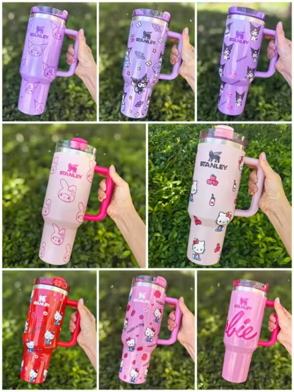 40oz Kuromi & Hellokitty & Colored Stainless Steel Mugs