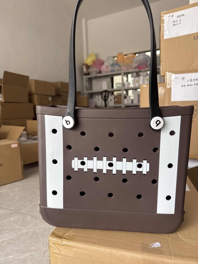 Football& Basketball& Baseball Color Bogg EVA Rugged Creative Waterproof Sandroof Hole Handbag Beach Bag