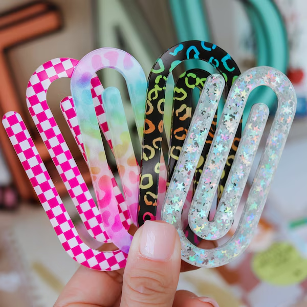 Creative Acrylic Paper Clips Sublimation Blank Paper Jumbo Clip for Heat Press