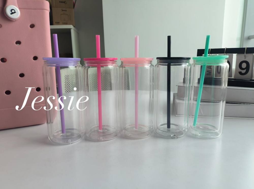 16oz Snow Globe Glass Can