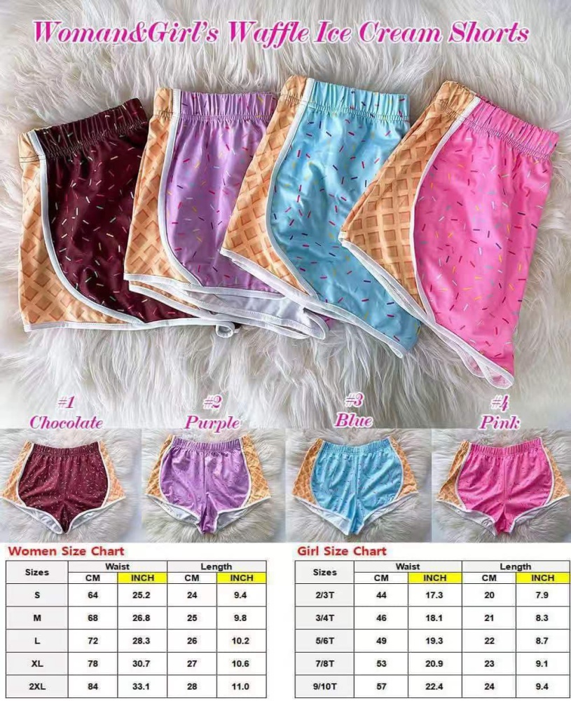 Women and Girl's Ice Cream Shorts