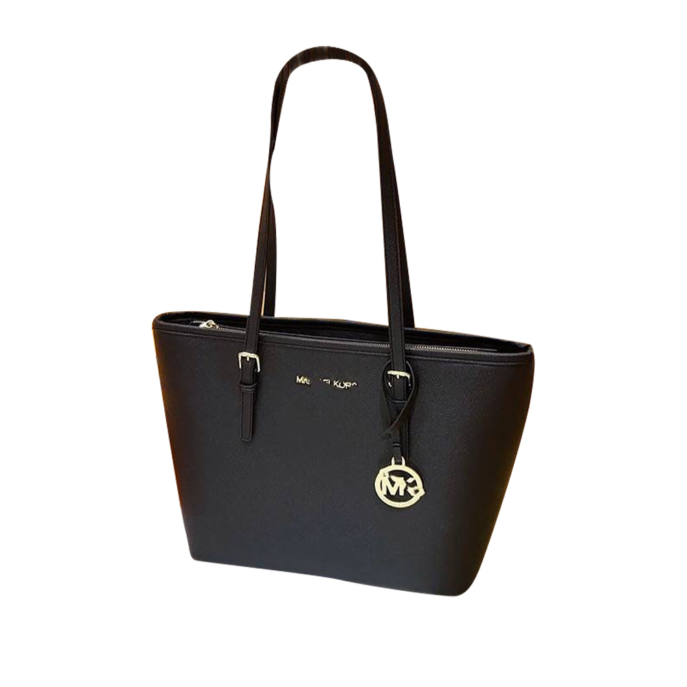 MK Black Travel Medium Top-Zip Tote Bag