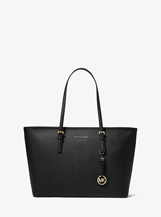 MK Black Travel Medium Top-Zip Tote Bag