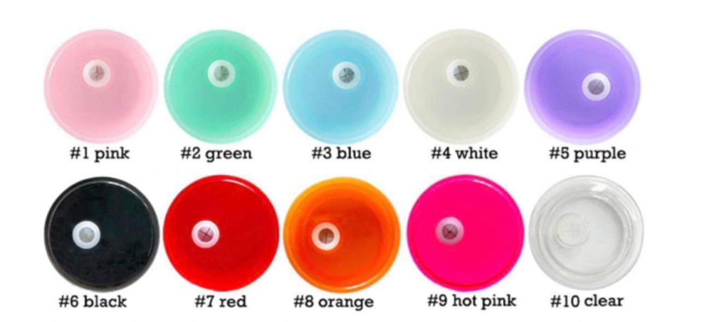 16oz Colored Glass Straw And Lids