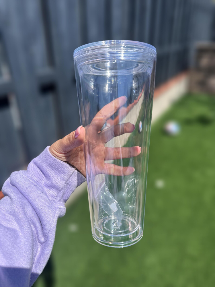 24OZ Double Walls Snow Globe Plastic Cup