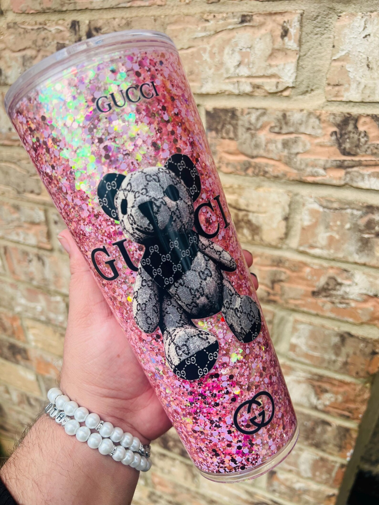 24OZ Double Walls Snow Globe Plastic Cup