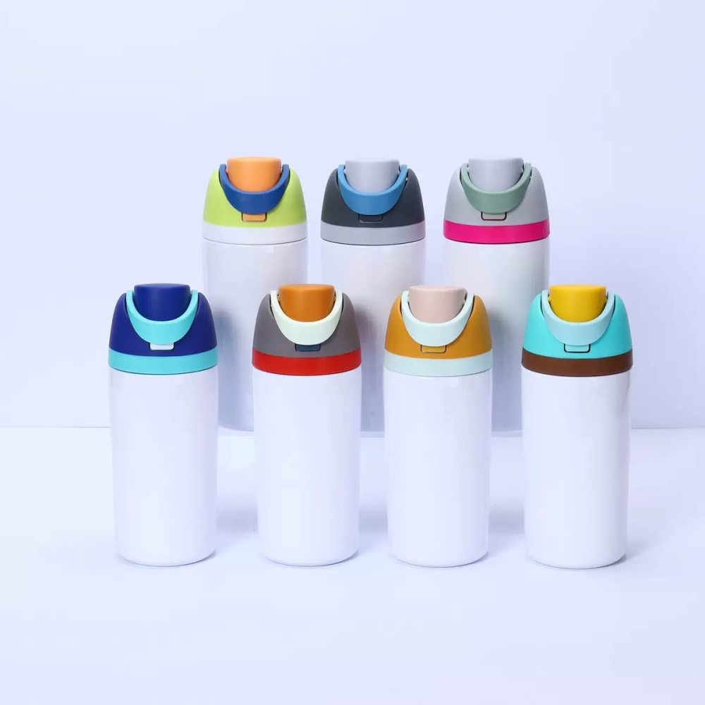 14OZ Sublimation Kids Bottles With Colored Lids