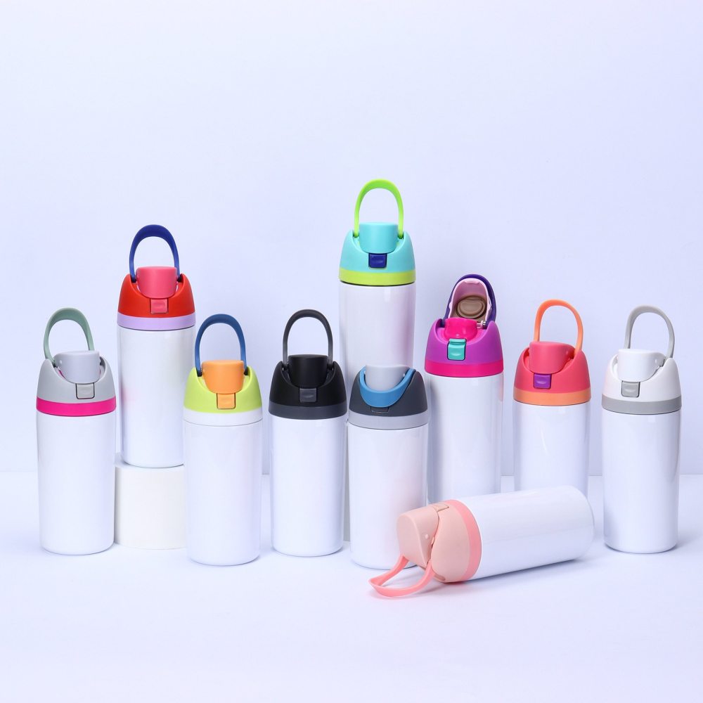 14OZ Sublimation Kids Bottles With Colored Lids
