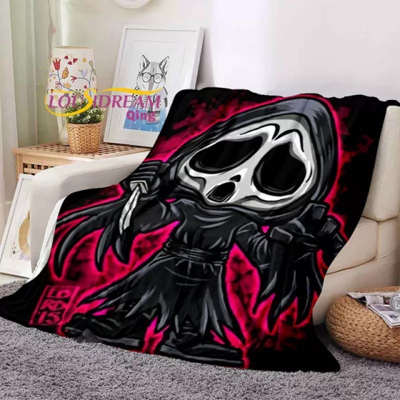 Scream Blanket Ghost Face Horror Movie Blanket Lightweight Thermal Flannel Cozy Throw Blankets