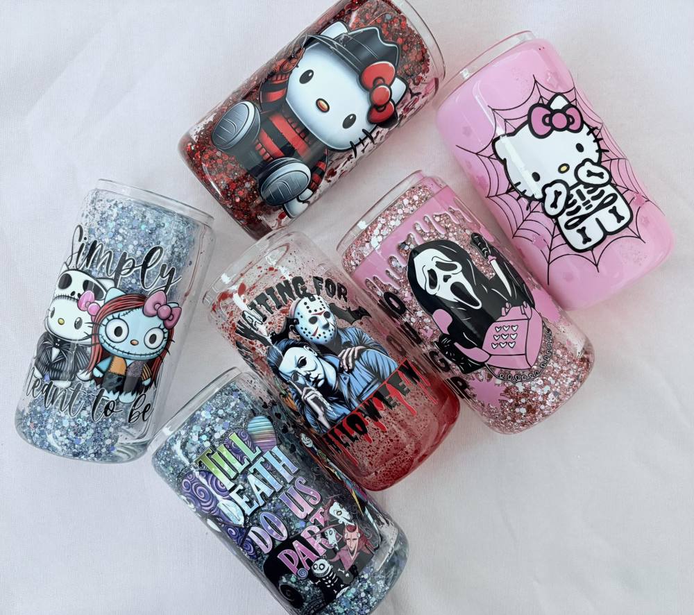 16oz Snow Globe Clear Plastic Cup