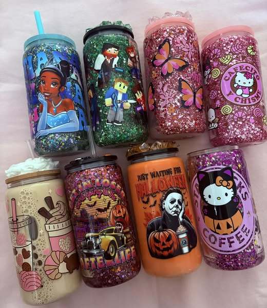 16oz Snow Globe Clear Plastic Cup