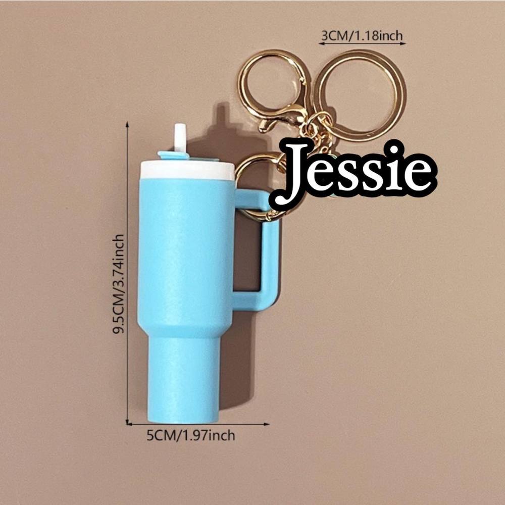 Glow in the dark Mini Stanley Tumbler Cup Shape Keychain Lip Balm Handbag Charm Key Ring