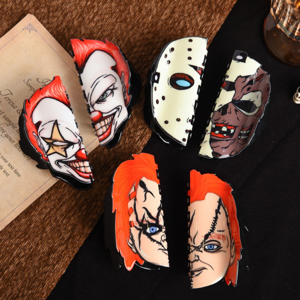 Women's Halloween Exaggerated Pumpkin Skull Acetic Acid Sheets Hair Claws