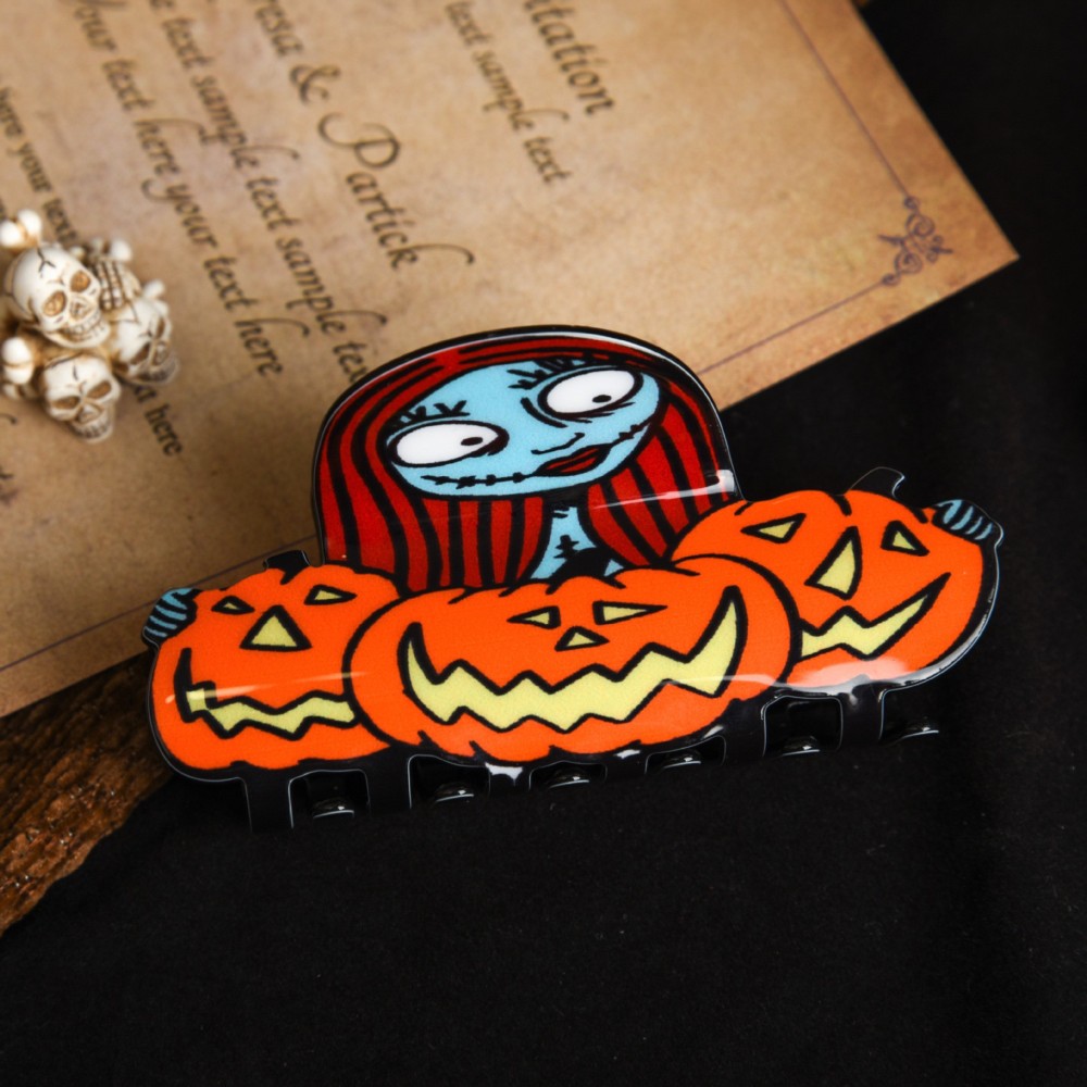 Women's Halloween Exaggerated Pumpkin Skull Acetic Acid Sheets Hair Claws