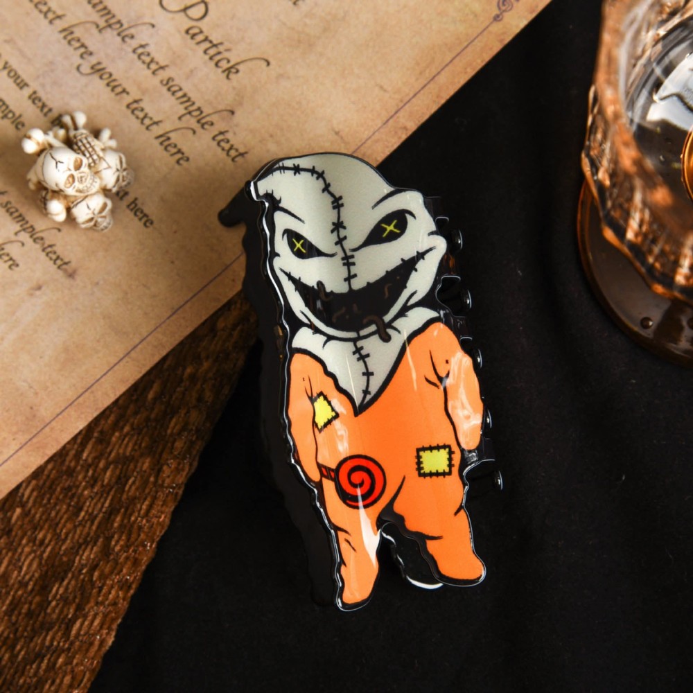 Women's Halloween Exaggerated Pumpkin Skull Acetic Acid Sheets Hair Claws