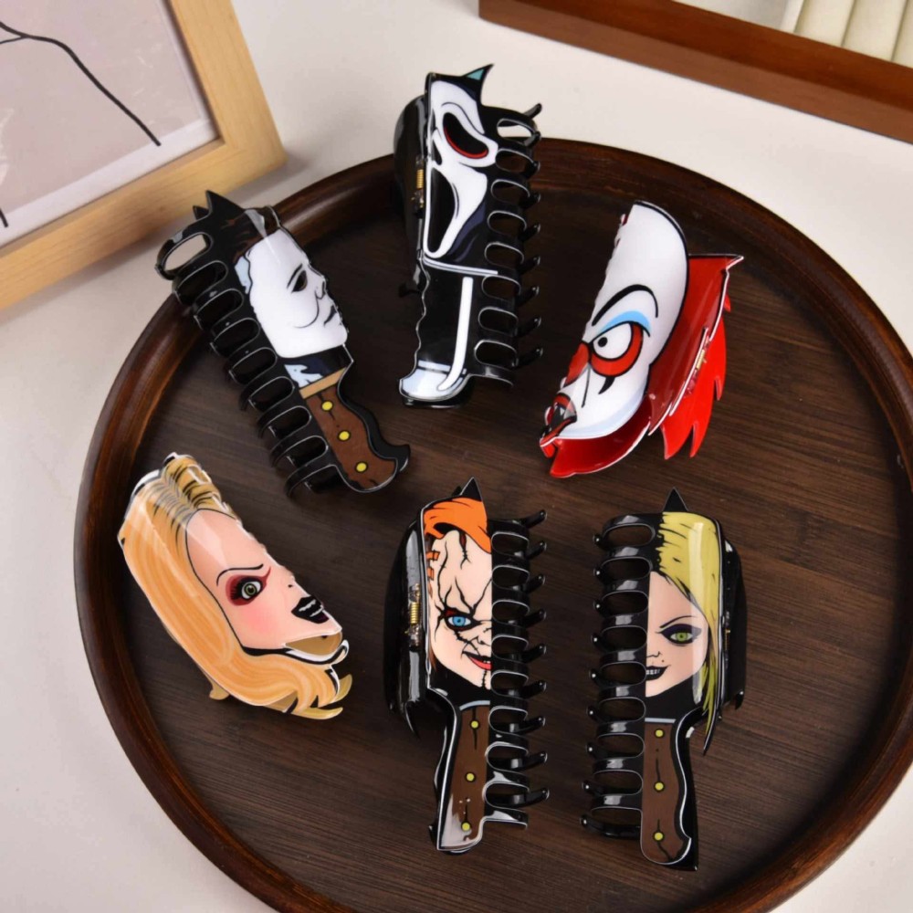 Women's Halloween Exaggerated Pumpkin Skull Acetic Acid Sheets Hair Claws