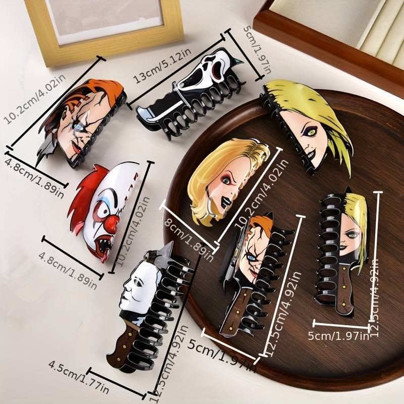 Women's Halloween Exaggerated Pumpkin Skull Acetic Acid Sheets Hair Claws