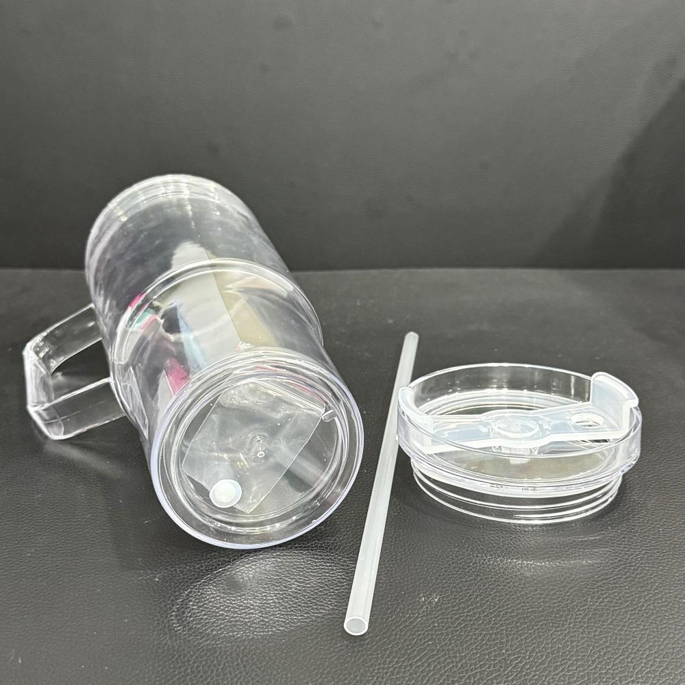 40OZ Snow Globe Clear Plastic Cup