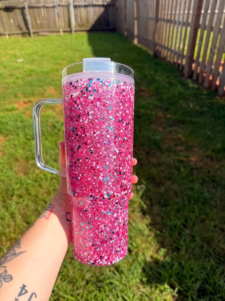 40OZ Snow Globe Clear Plastic Cup