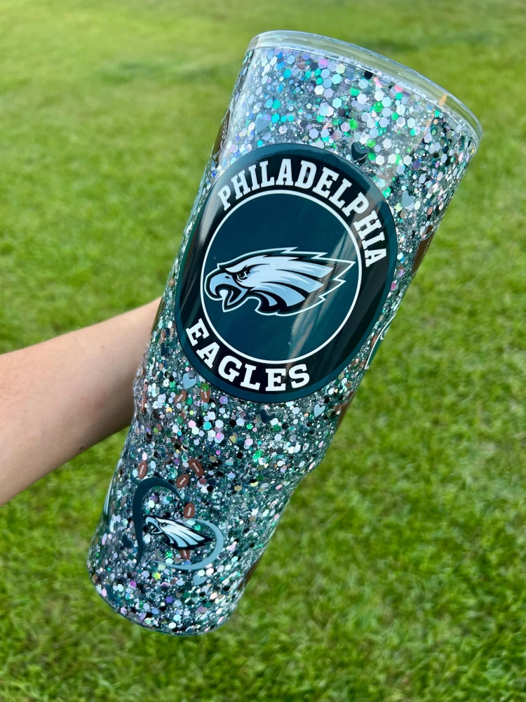 40OZ Snow Globe Clear Plastic Cup