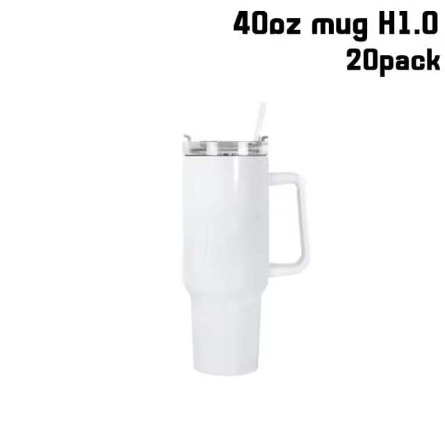 40oz Travel Coffee Mugs With Handle Sublimation Blank Tumblers 1.0