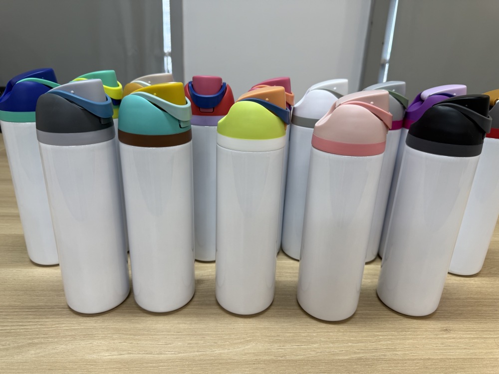 24OZ Sublimation Colored  Lids Bottles