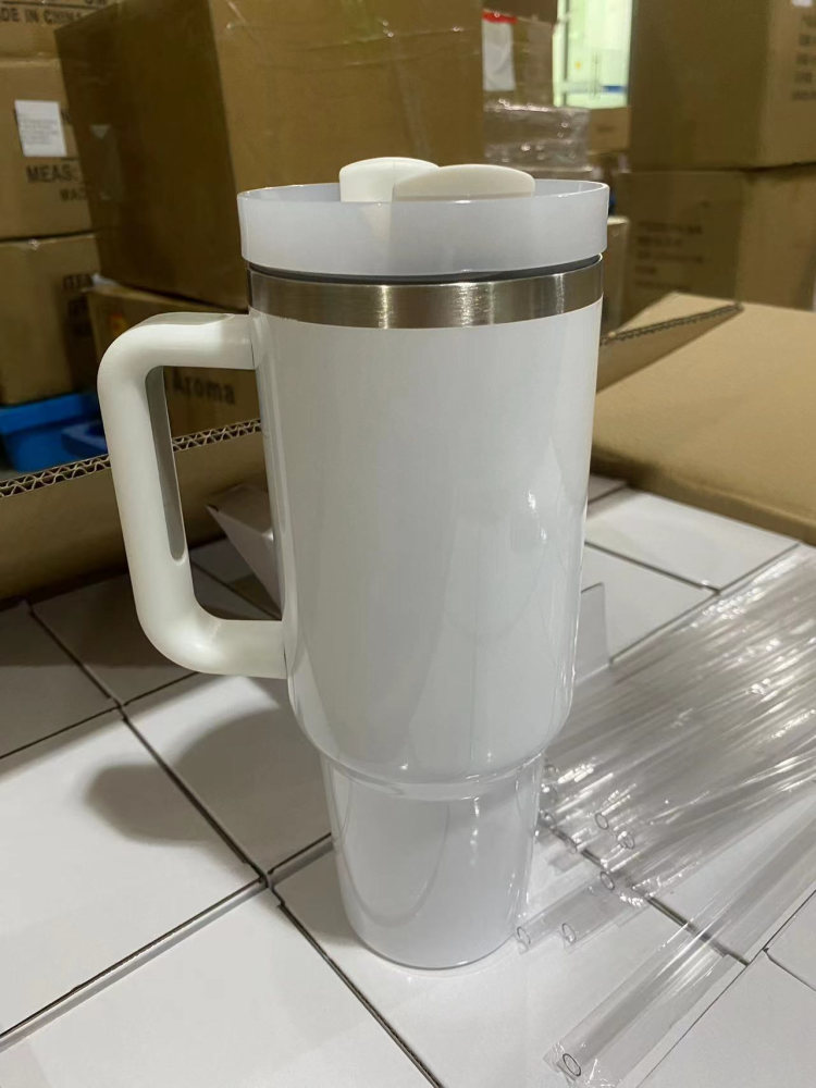 40oz Travel Coffee Mugs With Handle Sublimation Blank Tumblers 2.0