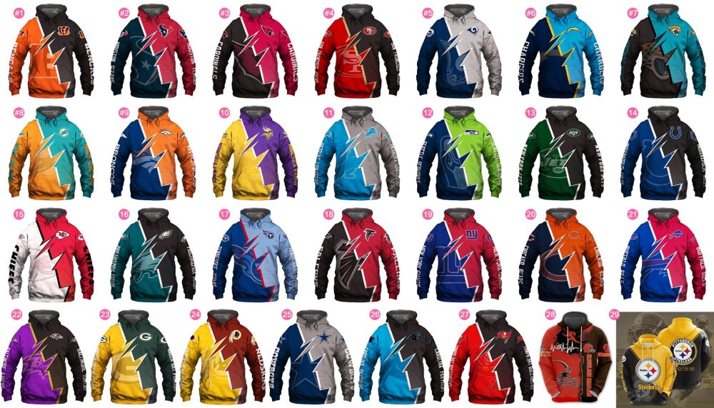 NFL Mix Team Home Jersey Hoodie T Shirt