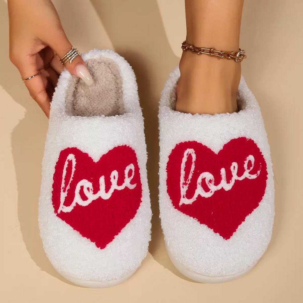 Soft cozy Valentines Slippers