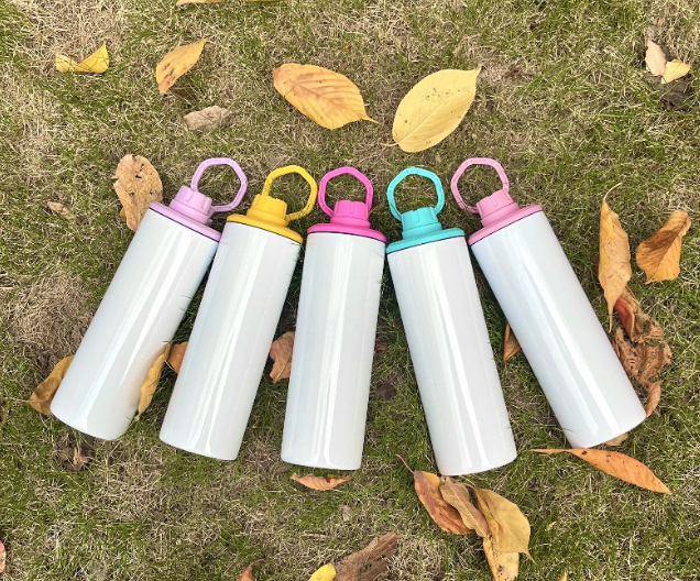 20OZ Sublimation Straight Tumbler With Colored Lids
