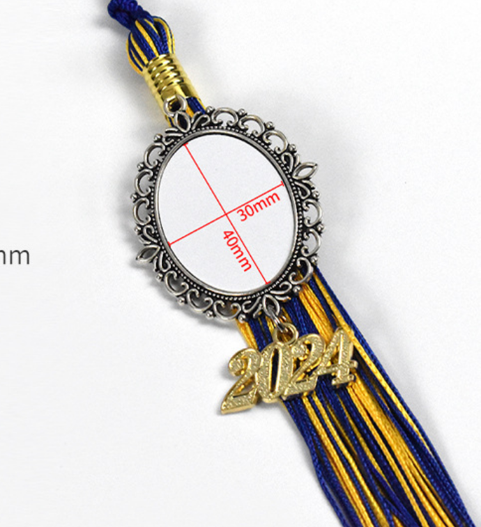 Graduation Photo Cap Tassel Charm Sublimation Blanks